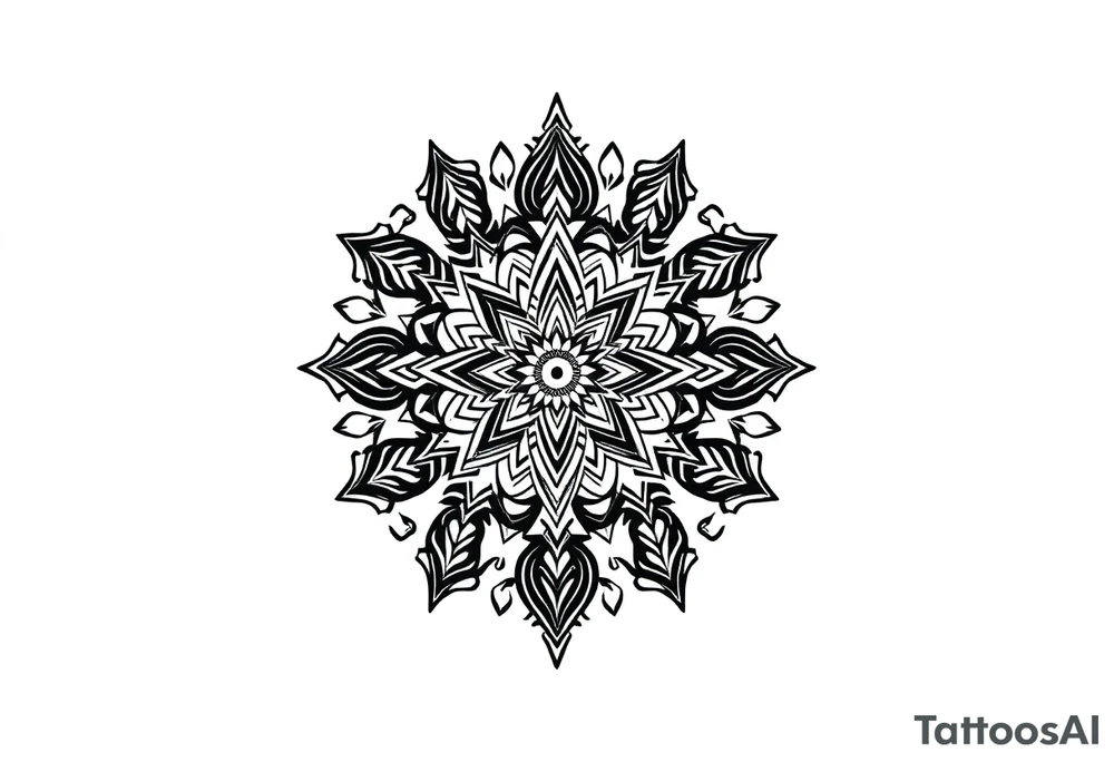 long ornament shaman style mytical with ancient rhyme tattoo idea