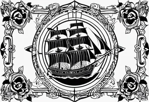 treasure hunt trail tattoo idea