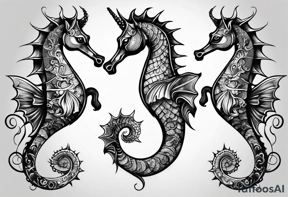 Seahorse shoulder tattoo idea