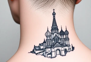 The Kremlin or St. Basil's Cathedral scene tattoo idea