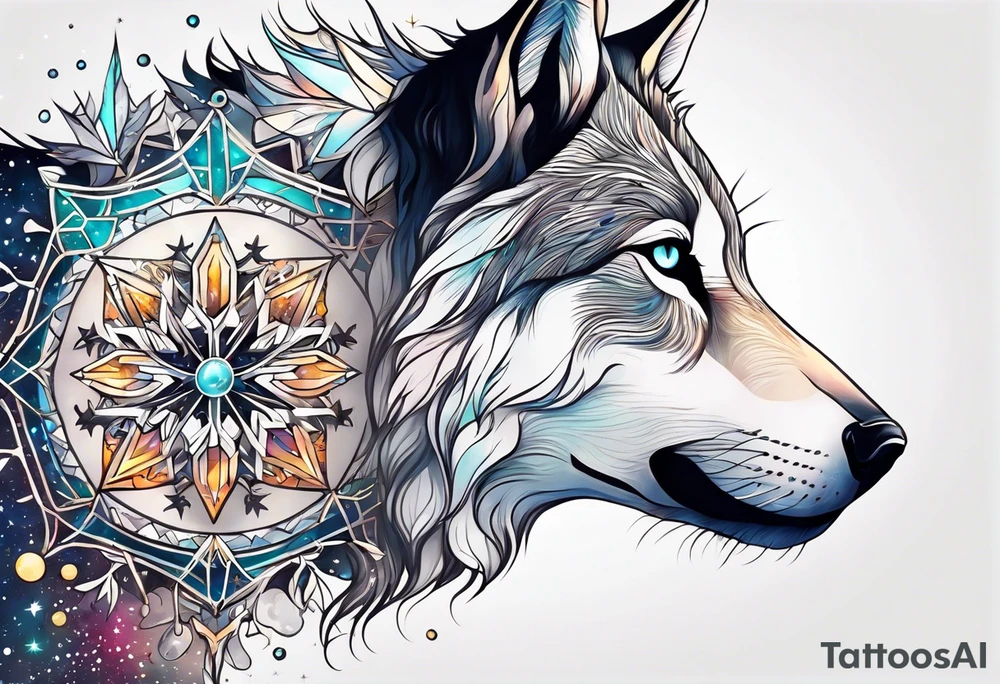 Constellation, animal, snowflake tattoo idea