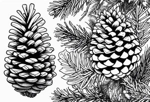 Trees with pine cone tattoo idea