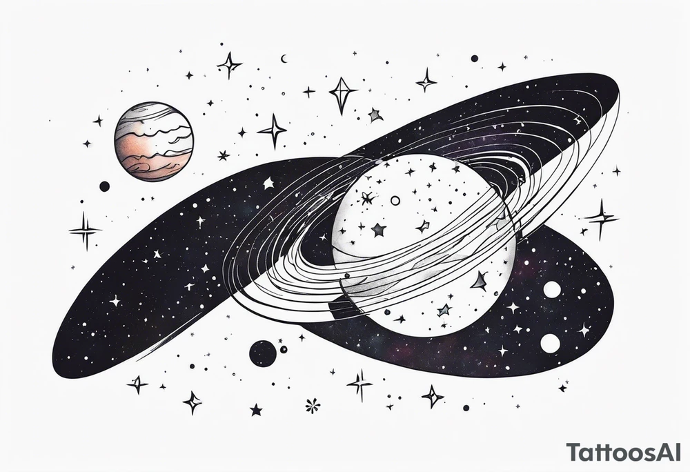 Celestial galaxy realistic tattoo idea