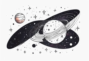 Celestial galaxy realistic tattoo idea