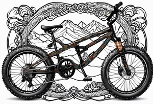 Mountain bike with the frame made of a copperhead body tattoo idea