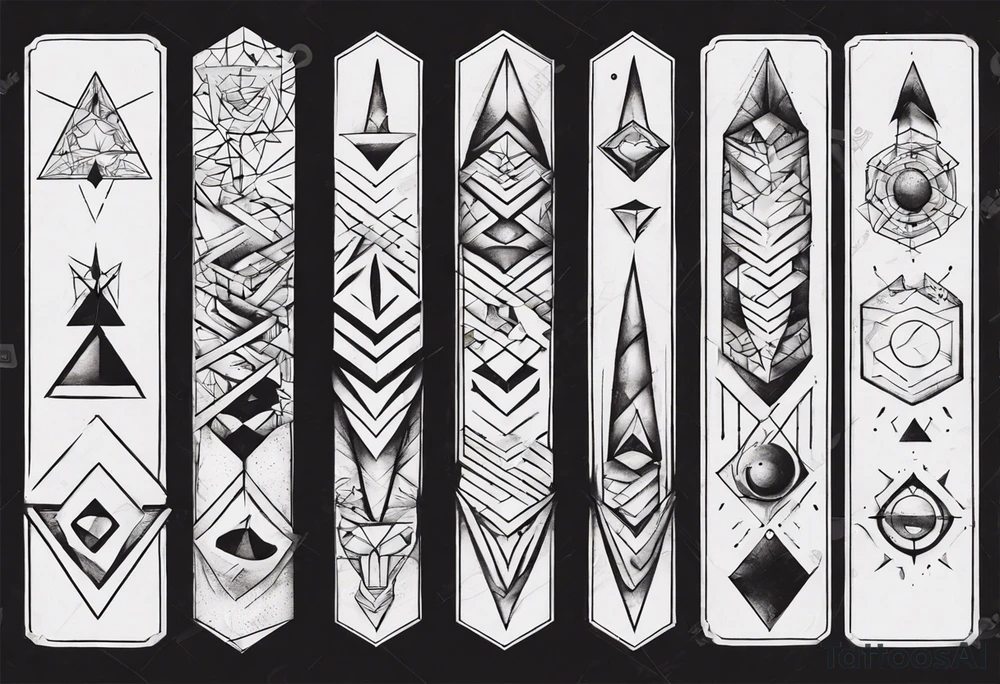 geometrical figures on a forearm tattoo idea