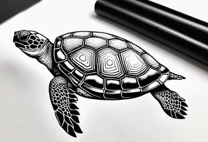 Turtle with the circle of fifths on its shell tattoo idea