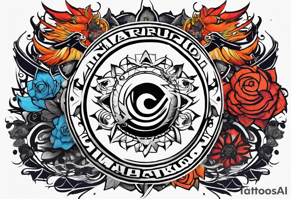 naruto headband with the letters AR in the middle tattoo idea
