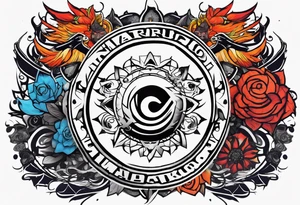 naruto headband with the letters AR in the middle tattoo idea