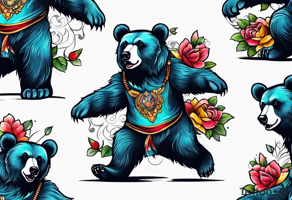Dancing bear tattoo idea