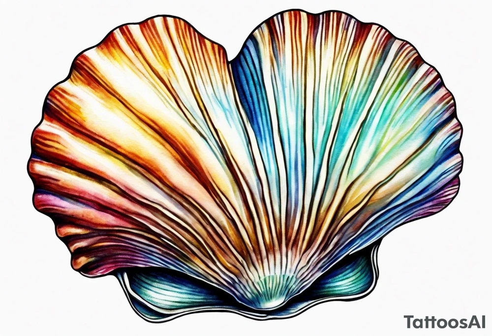 One small  Pretty open clam shell tattoo idea