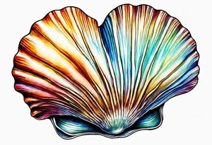 One small  Pretty open clam shell tattoo idea