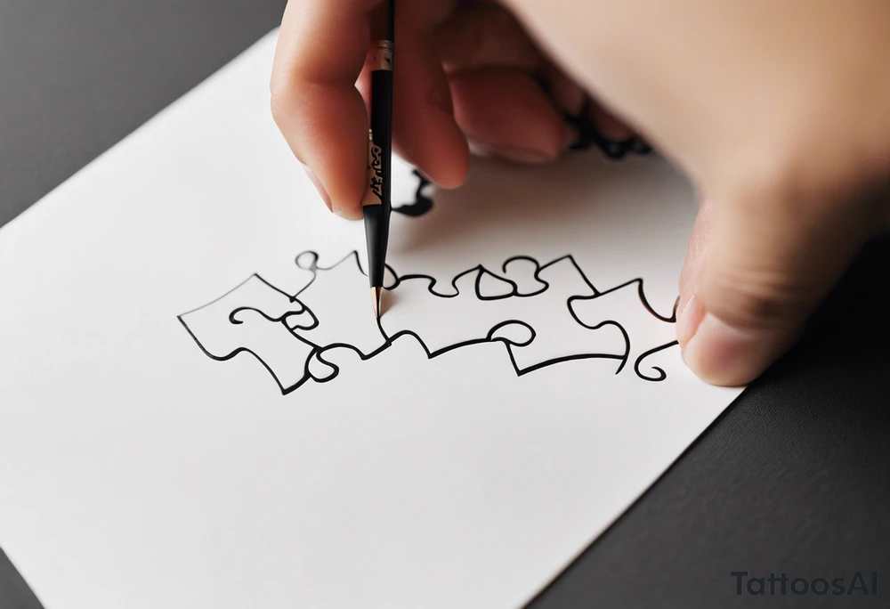 Puzzle Piece: A fine, clean outline with no shading, keeping the design light and elegant.
Handwritten Text: inside the puzzle piece, your sister’s words “to my favorite sister,” carefully preserving the integrity of her handwriting.
This will create a balanced, meaningful design that's simple yet full of emotion—perfect for a small ankle tattoo. tattoo idea