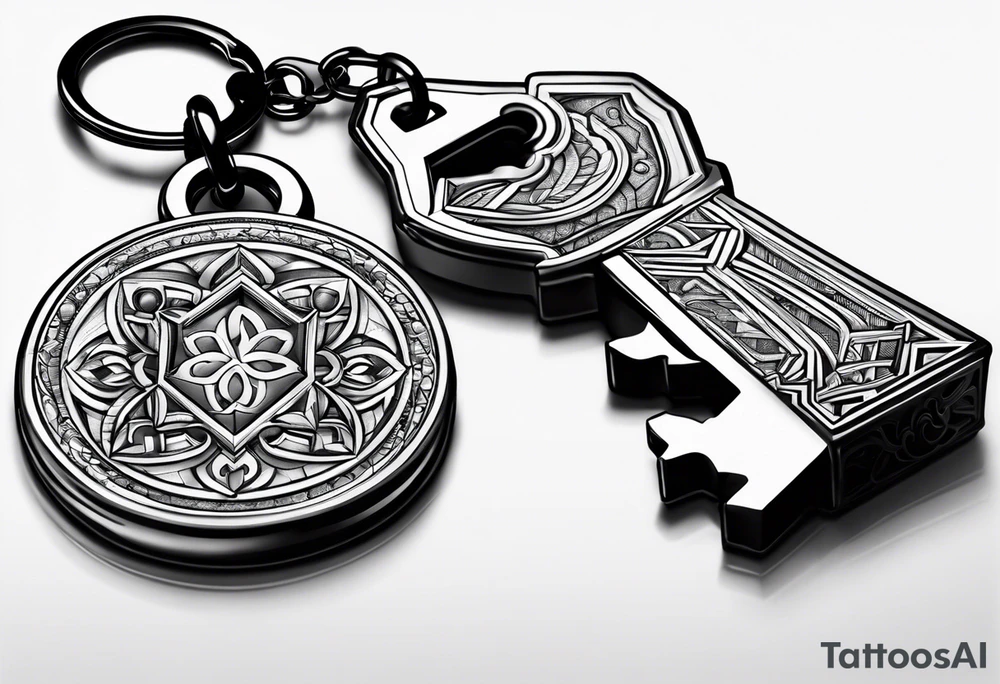 I just want one keychain with 3 keys tattoo idea