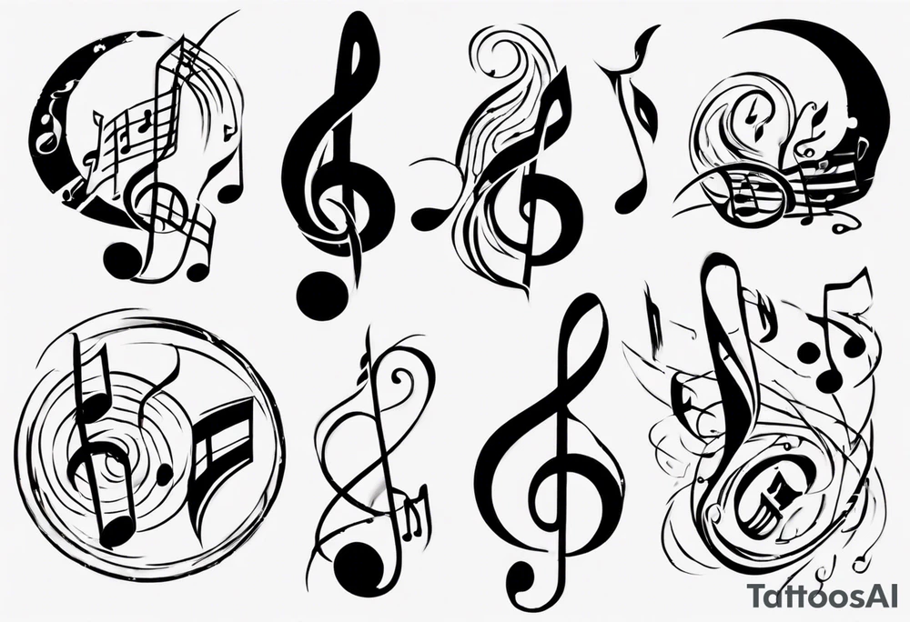 music stave tattoo idea