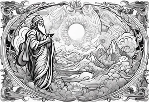 God showing Moses the universe tattoo idea