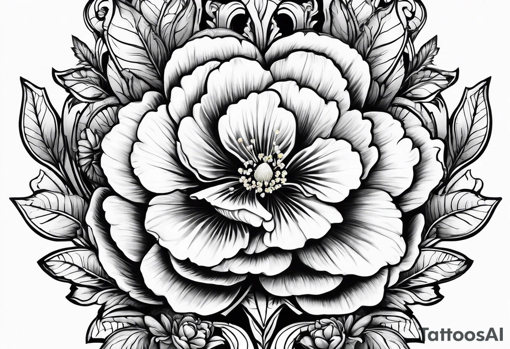 Primrose flower with heart tattoo idea