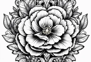 Primrose flower with heart tattoo idea