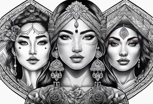 three person side by side. Daughter on the left, mother in the middle, grandmother on the right. greater age difference tattoo idea