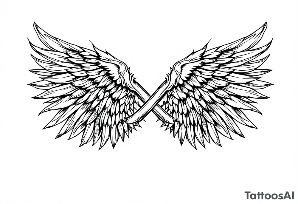 Infinity Loop made of wings tattoo idea