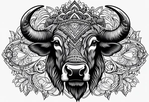 Buffalo head tattoo idea