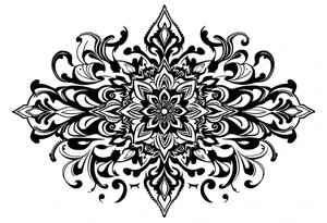 mytical shaman and mytolog style ornament with ancient rhyme tattoo idea