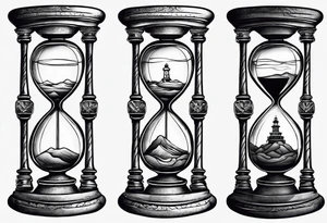 Hourglass with brain inside tattoo idea