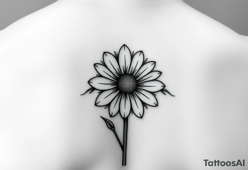 Fine line A N T placed together hidden 
with daisy tattoo idea