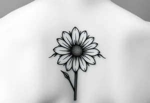 Fine line A N T placed together hidden 
with daisy tattoo idea