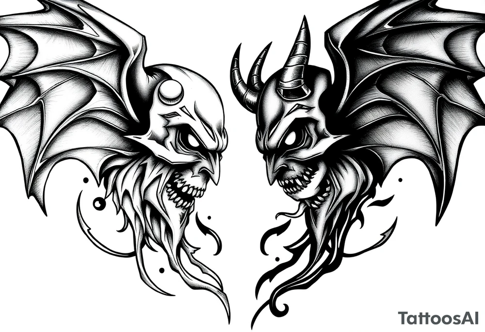 good vs evil tattoo idea