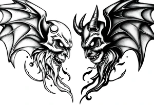 good vs evil tattoo idea