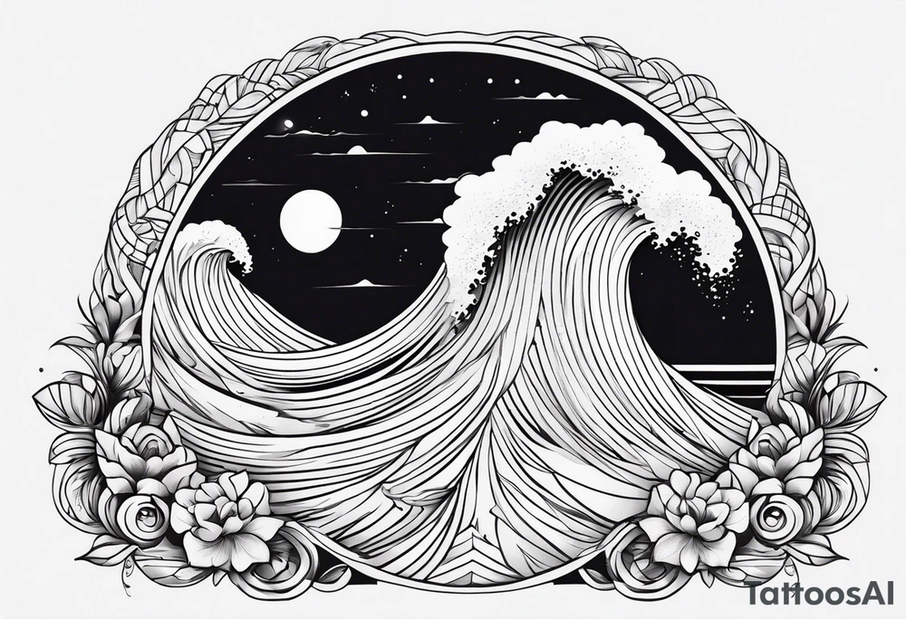 Stoicism and birth and surf tattoo idea