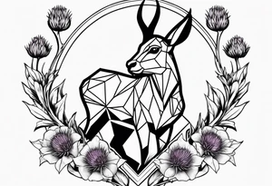 Springbok and scottish thistle tattoo idea