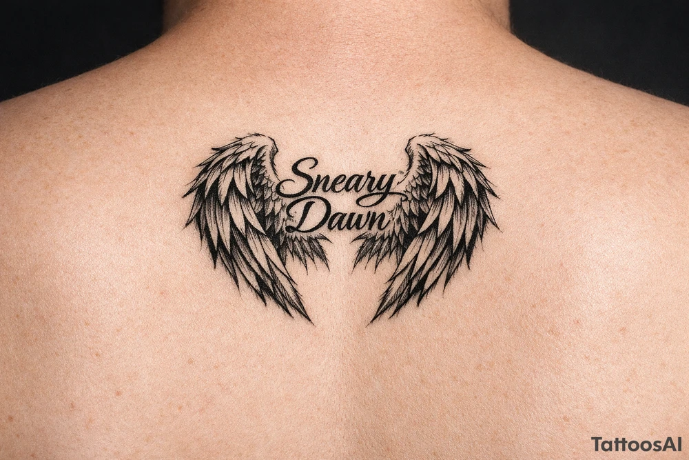Sneary Dawn wrote inside angel wings tattoo idea