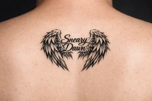 Sneary Dawn wrote inside angel wings tattoo idea