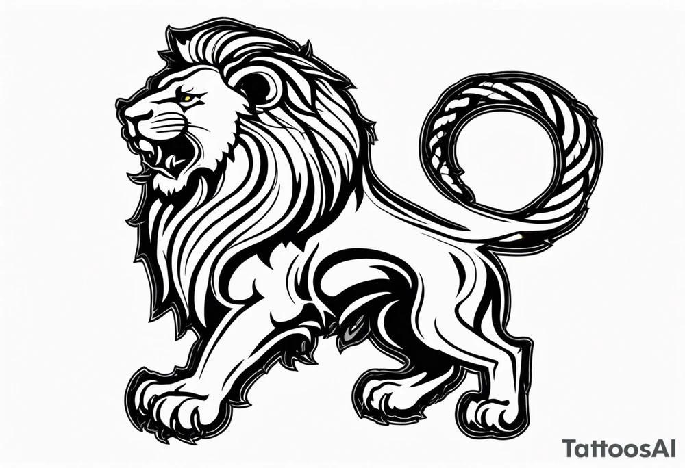New school Scottish lion rampant with gadsden snake tattoo idea