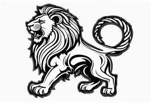New school Scottish lion rampant with gadsden snake tattoo idea