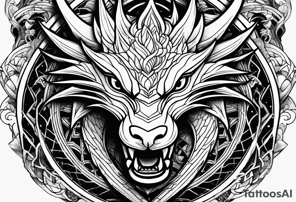 roaring dragons tattoo idea