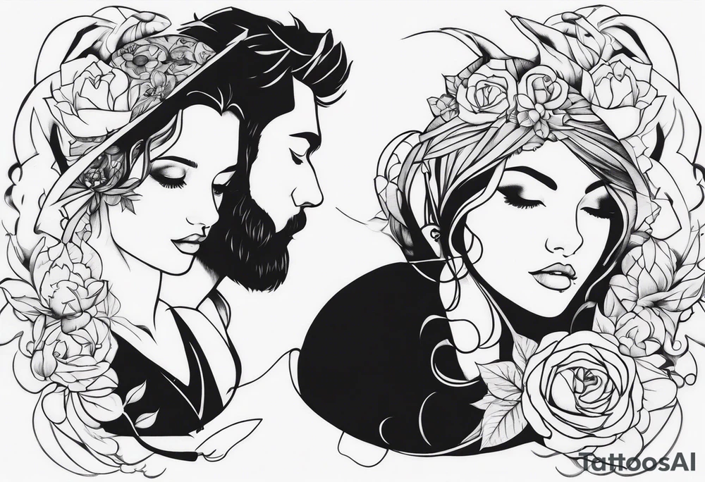 boy and girl tattoo idea