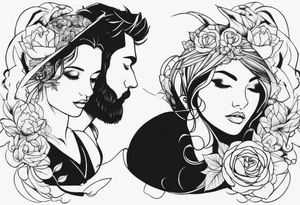 boy and girl tattoo idea