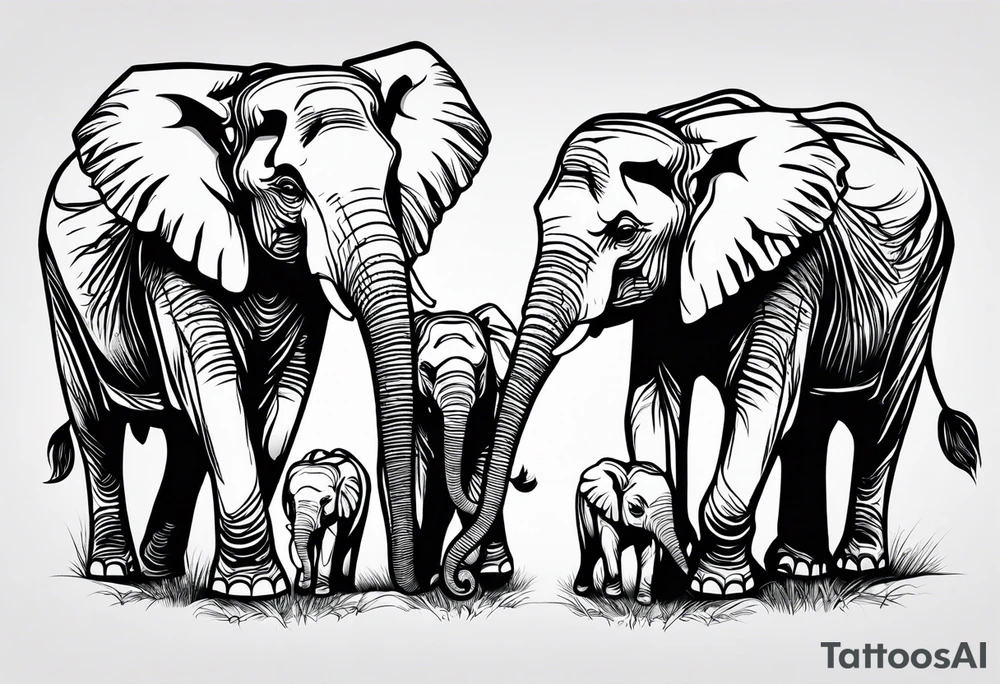 mother daughter , elephants tattoo idea