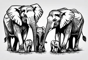 mother daughter , elephants tattoo idea