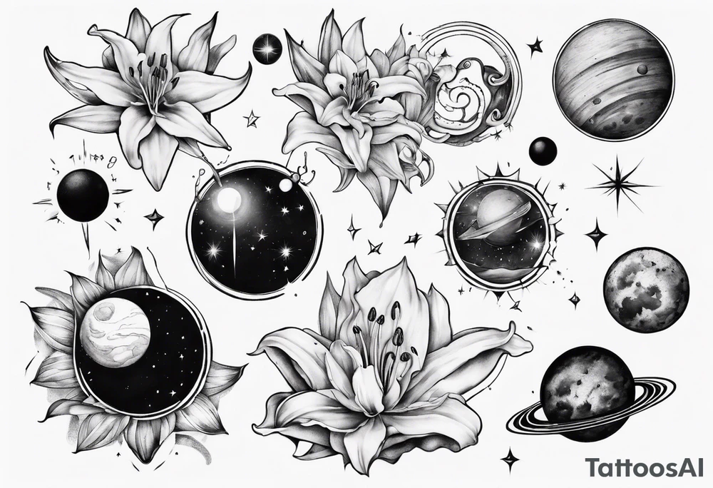 Lily planets tattoo idea