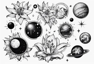 Lily planets tattoo idea