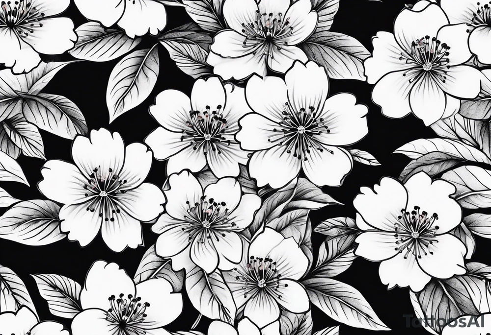Cherry blossom leaf tattoo idea