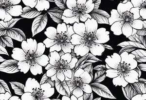 Cherry blossom leaf tattoo idea