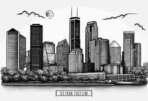 City of Houston Skyline tattoo idea