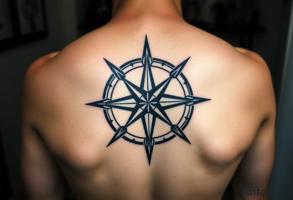 Compass rose tattoo idea