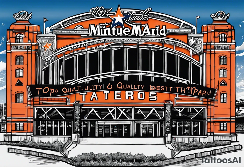 Minute Maid Park with Astros written below it tattoo idea