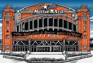 Minute Maid Park with Astros written below it tattoo idea